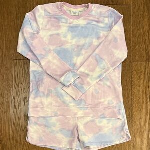 32 Degrees Tie-Dye Sweatshirt in Pink and Cream